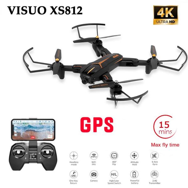 

drones visuo xs812 gps 5g wifi fpv with 4k fhd camera 15mins flight time foldable rc drone quadcopter rtf kids birth gift
