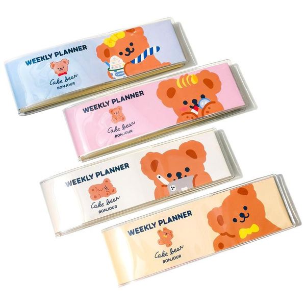 

90 picket pocket portable mini bear cute planner paper book bookbook journals делать список офисных школьных принадлежностей канцтовары f jl, Purple;pink