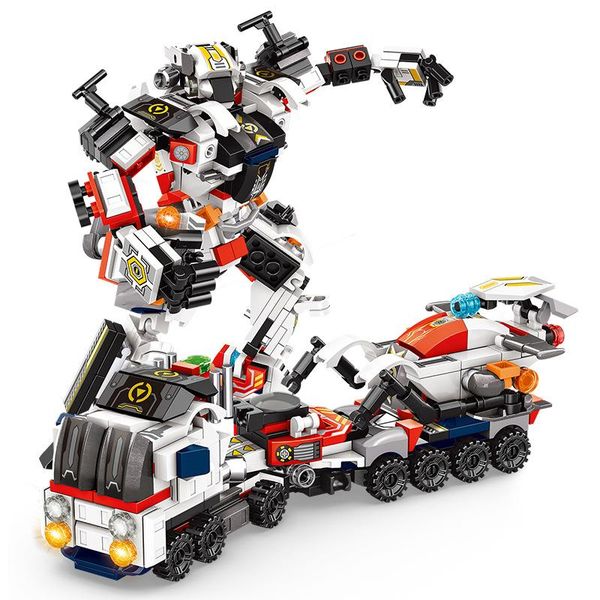 

378pcs technic vehicle series 8in1 carriage tractor building blocks deformation robot model sets educational toy for child gifts wmtnjv