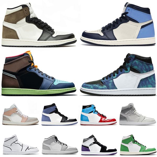 

2020 with socks jumpman 1 1s womens mens basketball shoes classic light smoke grey high og dark mocha trainers sports sneakers