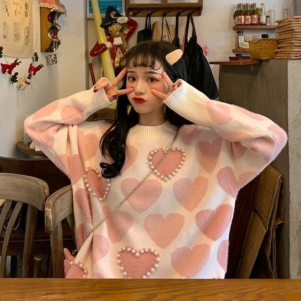 

bpmzx women's pullover autumn version 2020 new t-shirt sweater for women korean winter students wearing thick sweatermesh sweaterpullov, White;black