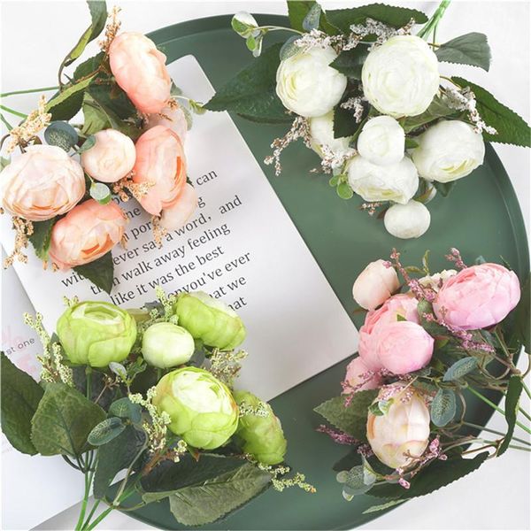 

artificial silk flowers for home decoration wedding bouquet for bride fake flower faux living room