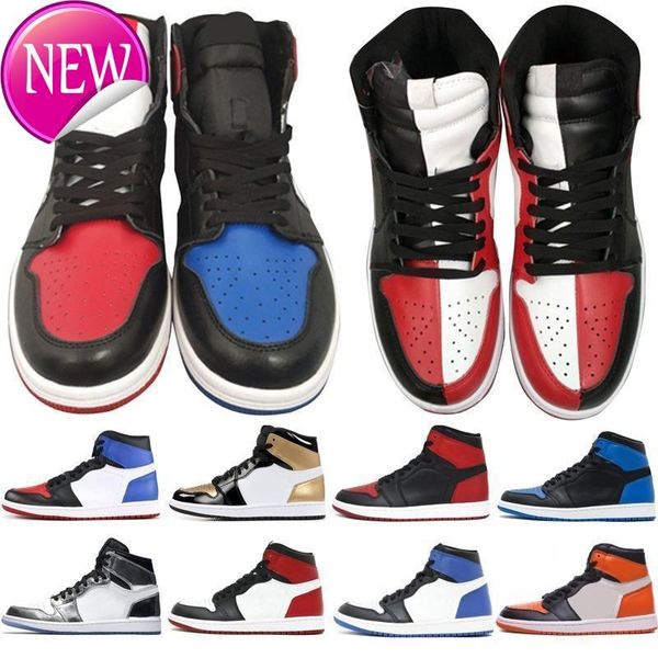 

quality mens 1 high og shoes 1s university blue silver royal toe black metallic gold mid smoke grey unc patent men women sneakers trainers