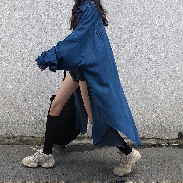 

wiccon 2021 solid color black jackets loose large size turn-down collar long sleeve europe fashion spring women coat1, Tan;black