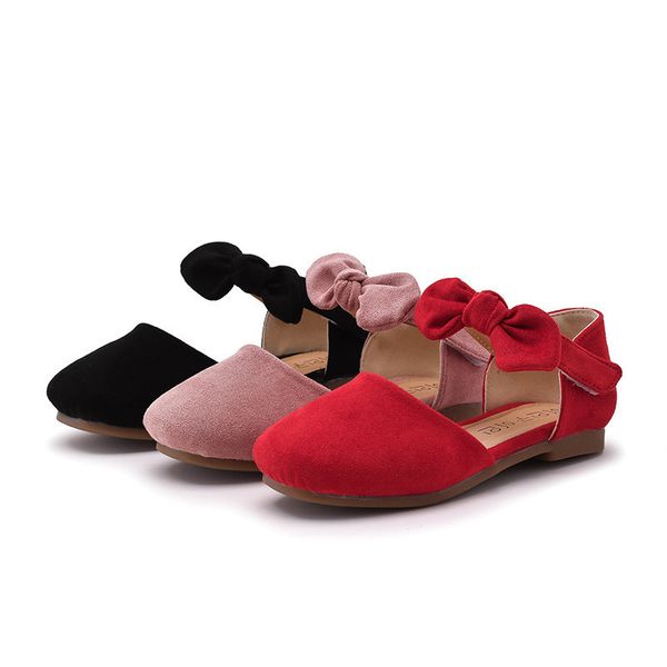 

soft princess spring bottom girl summer children sandal kids wedding party for dance big girls' single shoes, Black;red