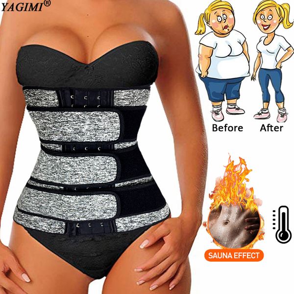 

workout waist trainer women sauna sweat belt body curve shaper corset slimming weight lose tummy belly girdles shapewear fajas lj201209, Black;white
