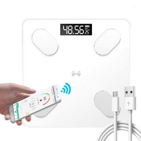 

bathroom & kitchen scales usb charge bluetooth body weight scale smart backlit display fat water muscle bmi 1