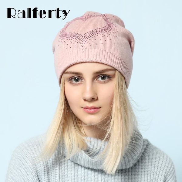 

ralferty 2020 winter women's hats wool knitted beanies casual double layer thick warm hats for women ski cap bonnet femme gorros, Blue;gray