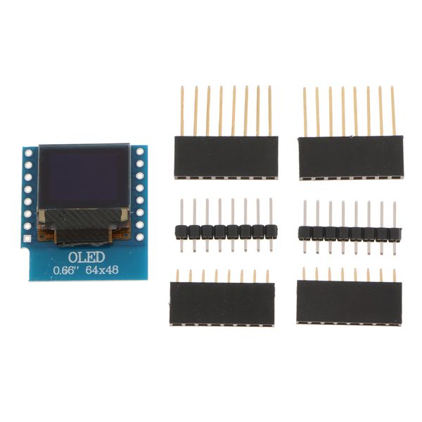 

oled display module for d1 mini 0.66in oled 64x48 lcd module iic / i2c driver ic: ssd1306