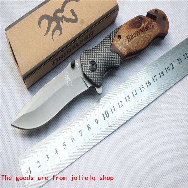 

pocket tactical knife folding browning x50 steel blade wood handle titanium survival knives huntting fishing tool with box kznsi qynf