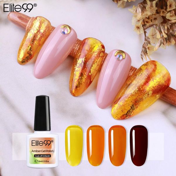 

elite99 hybrid varnishes gel nail polish uv primer all for manicuresoak off 10mlgellak nail lacquer amber effect gel polish, Red;pink