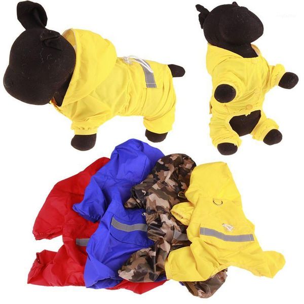 

dog apparel pet cat raincoat hooded reflective puppy rain coat outdoor clothes windproof design waterproof coat1