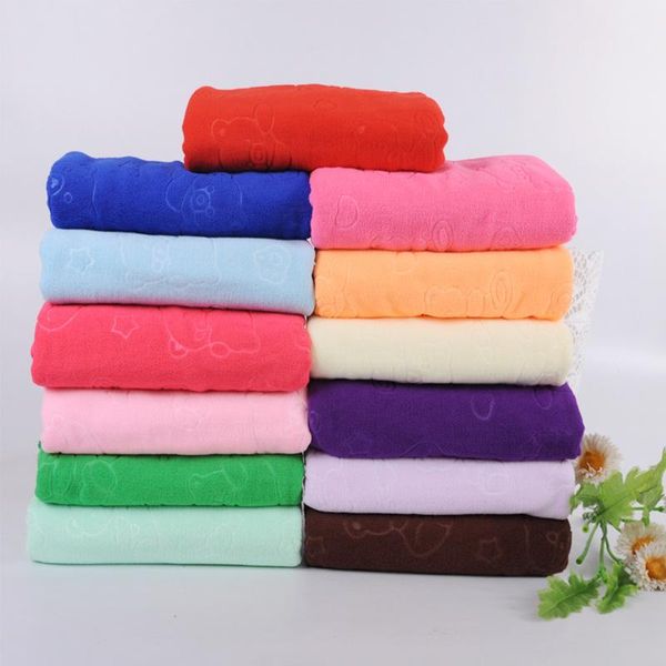 

fiber embossed plain bath towel 70*140 soft bear bath towel family l