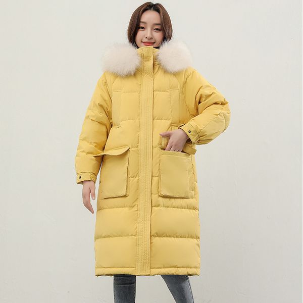 

new winter 2020 wild fox fur coat, parkes long and thick, warm, white duck feather 90%, windbreak coat