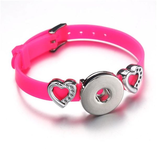 

10 colors boom life snap jewelry candy colors sile snap button bracelet for women children love charms button brace bbydis, Golden;silver