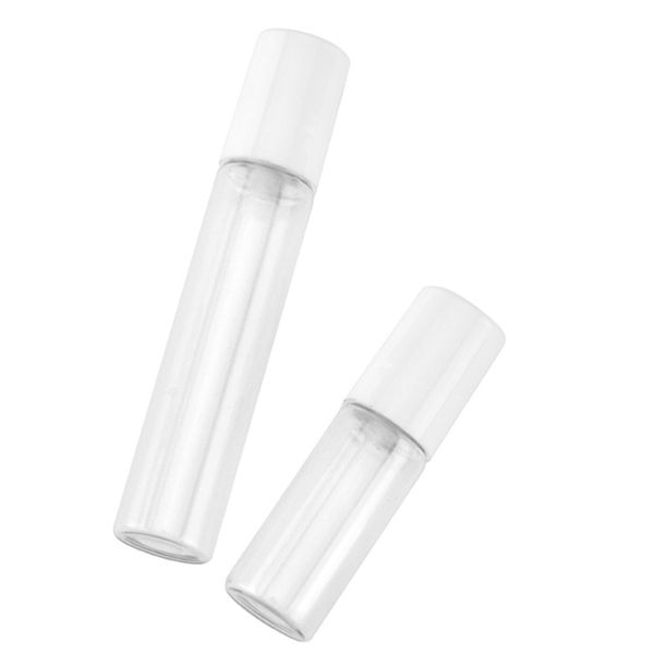 100 pz/lotto 5 ml 10 ML Bottiglia di Vetro Vuota Rotolo sulla Bottiglia Bottiglie di Rullo di Profumo Imballaggio di Olio Essenziale tappo bianco e nero