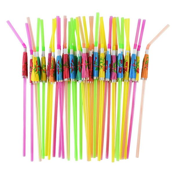 

multicolor декор свадебный зонтик бенди дринк-бар гавайи одноразовые соломки 25pcs упаковка аксессуары для вечеринок питьевая bbyswl wrhome