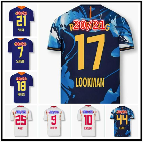 

20 21 new soccer jerseys home away third werner camiseta forsberg maillot halstenberg sabitzer 2019 2020 football shirts kits cunha uniforms, Black;yellow