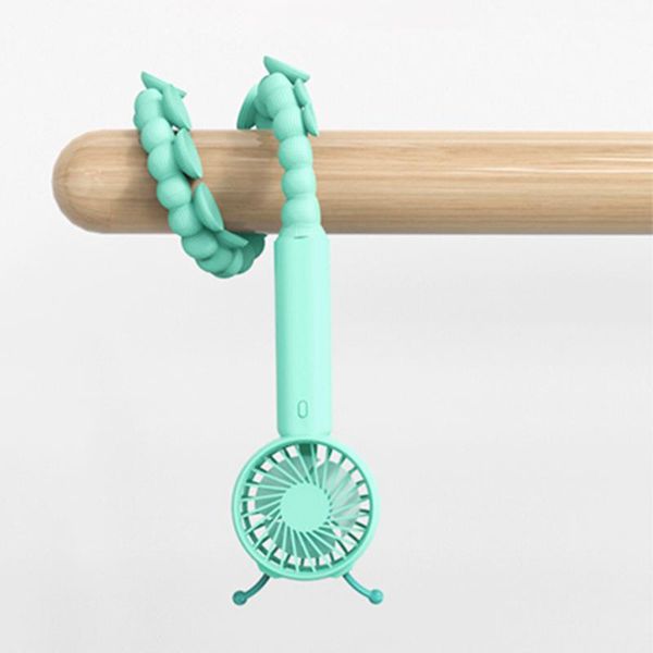 

portable mini small fan usb charging sucker holder lazy handheld hanging neck fan 360 degree rotation