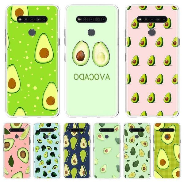 

cute avocado food silicone case for lg k40 k40s k41s k50s k51s k61 q51 q60 q61 q70 g6 g7 g8 thinq back cover coque fundas shell