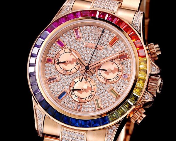 

factory j produces natural diamond dial 8215 automatic mechanical movement swiss imported ceramic alloy shell crystal glass mirror 904 steel, Slivery;brown