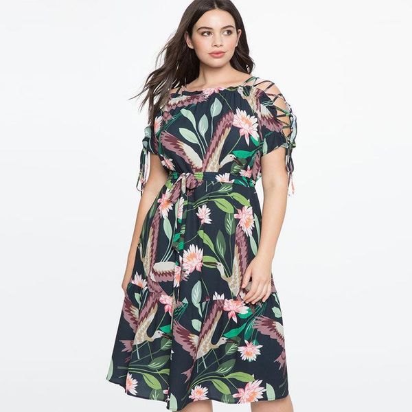 

summer dress 2020 floral boho beach dress loose 5xl 6xl plus size off shoulder elegant a-line midi vintage vestidos1, Black;gray