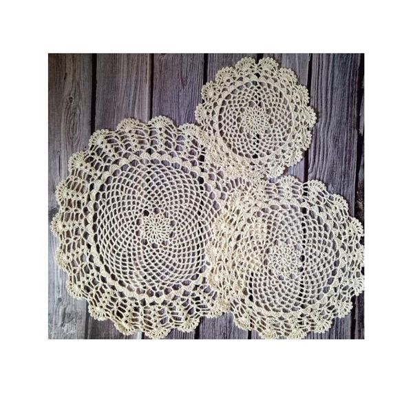 

cotton round placemat cup coaster mug kitchen christmas gift table place mat lace crochet napkin doily year cook jllkkw