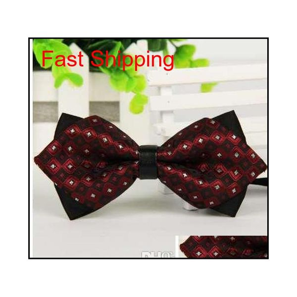 

mantieqingway commercial men's bow tie skinny 12cm*6.5 cm bowties for men accessories wedding qylrxg mj_fashion, Black;gray