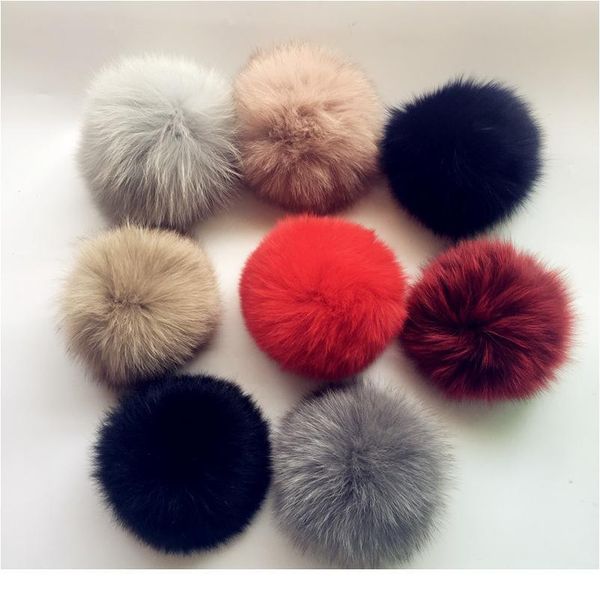 

20 pcs/lot really natural animal fox hairball pom pom diy colorful large fox fur hair ball knitting hats pompom wit jllsls