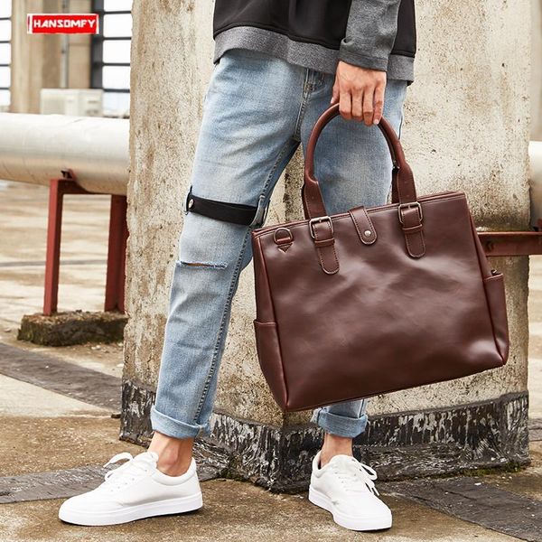 

новые бизнес-портфель для мужчин повседневный перекинул большой емкости сумки мужской trend плечо сумка 14 дюймовый ноутбук портфели мужчины