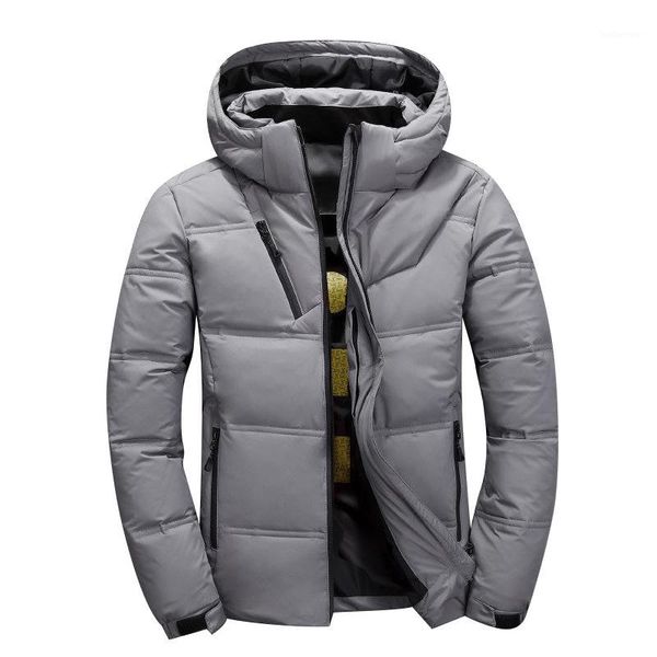 

gustomerd 2019 winter mens down jacket hooded warm duck down coats men waterproof thick white duck jacket men fashion cloth1, Black
