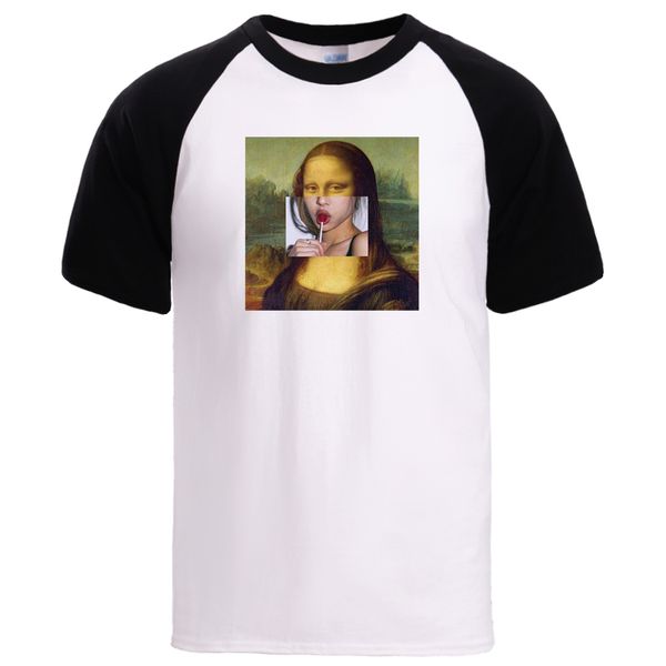 

hip hop summer mens raglan tshirt mona lisa tumblr swear tee male casual short sleeve workout tees hooded sweatshirt hoodie men t shirt