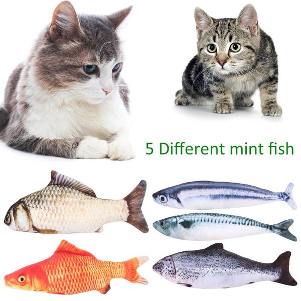

cat toys 5pcs cute plush squeak pet artificial toy fish puppy dog chew sleeping pillow mint catnip