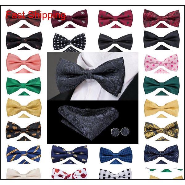 

fast shipping mens bow tie black paisley 25 styles jacquard woven silk bow tie wholesale wedding dress business shipping lh-0718 1kjtk, Black;gray