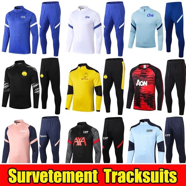 

20 21 abraham werner havertz chilwell ziyech soccer training suit 2020 2021 pulisic football tracksuit kante mount survetement chandal kit, Black