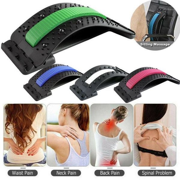 

waist support 2021 magic back stretcher spine posture corrector massager relief lumbar pain1, Black;gray