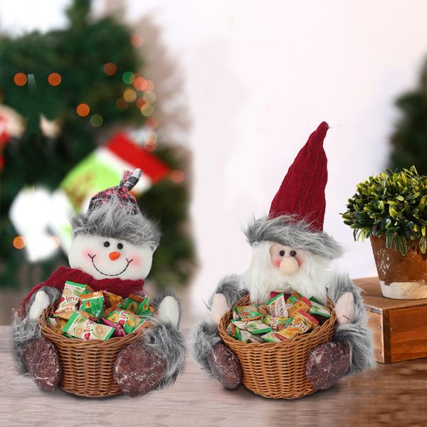 

christmas candy storage basket christmas table decoration xmas santa claus snowman storage basket christmas gift party supplies vt1074
