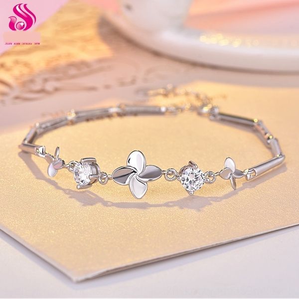 

4ydur clove womenjapan sterling silver for lucky and korea bracelet s999 lucky sterling silver for womenjapan and korea clover cloverbracele, Golden;silver