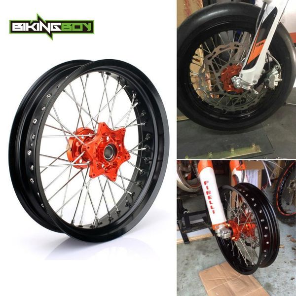 

bikingboy for sx 125 150 250 sx-f / xc-f 250 350 450 xc 300 exc-f 350 2020 2020 17" 21" single front wheel rim hub set1