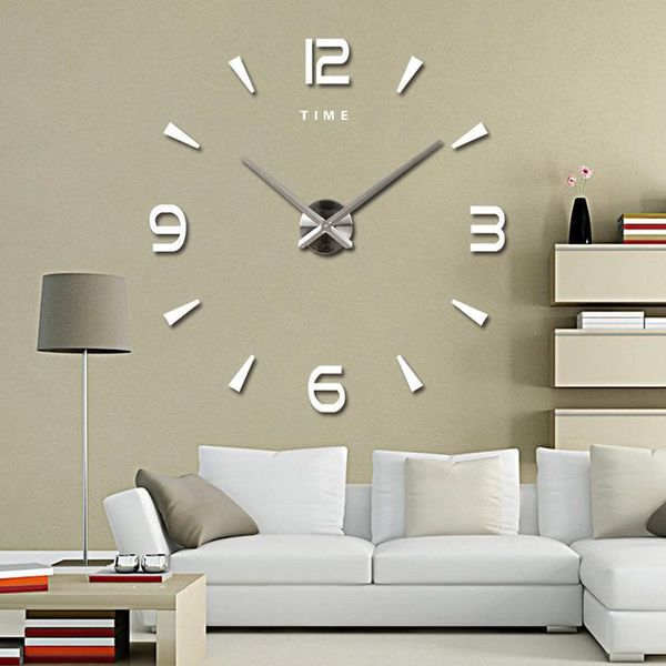 

large wall clock quartz 3d diy big decorative kitchen clocks acrylic mirror stickers oversize wall clock home letter ho bbyepw