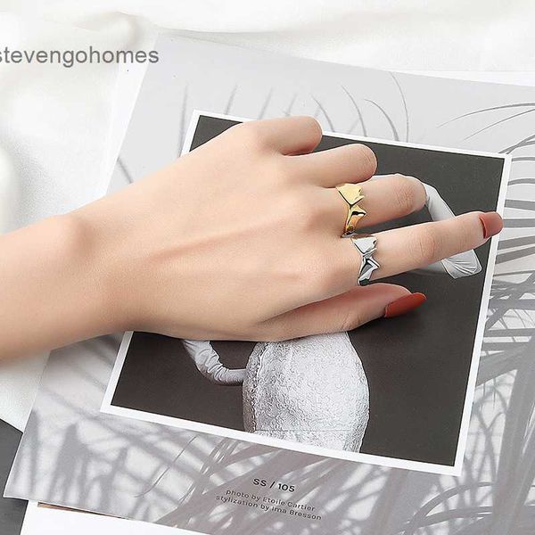 

girl 2020 new irregular ring ins minimalist design jewelry, Silver