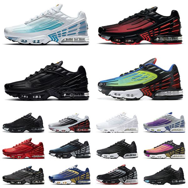 

tn plus 3 tuned men women running shoes radiant red laser blue triple black all white tiger red rainbow traines sports sneakers