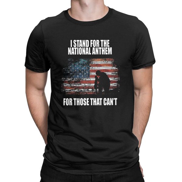 

мужчины сша флаг i stand for the national anthem pure tops vintage короткий рукав crew neck взрослых спорта толстовка с капюшоном толстовка