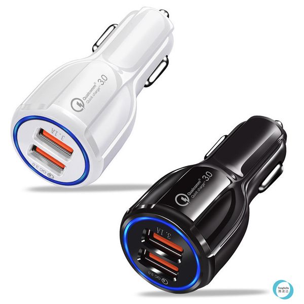 

39w 6a usb mini dual car charger for mobile phone qualcomm qc 3.0 fast charging adapter dhl ship