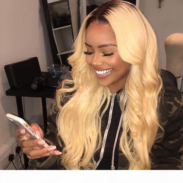 

613 blonde lace front wigs human hair for white women body wave virgin peruvian glueless 613 honey blonde full lace wig bleached knots, Black;brown