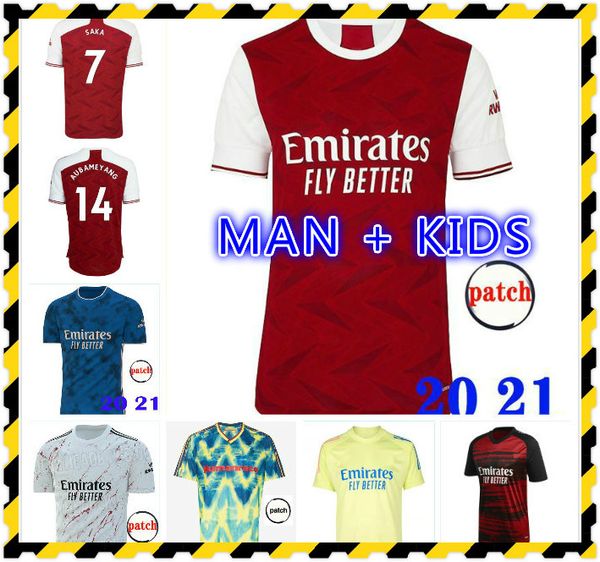 

men + kids kits 20 21 arsen soccer jersey 2020 2021 pepe saka willian nicolas ceballos guendouzi sokratis tierney henry football shirts, Black;yellow