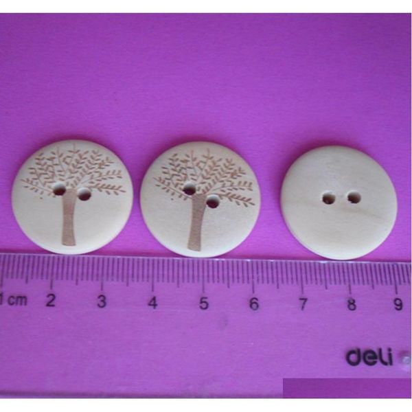 

100-pack wooden buttons cufflinks clothing button laser tree circular button diy kids clothing decoratio qylray tore2010