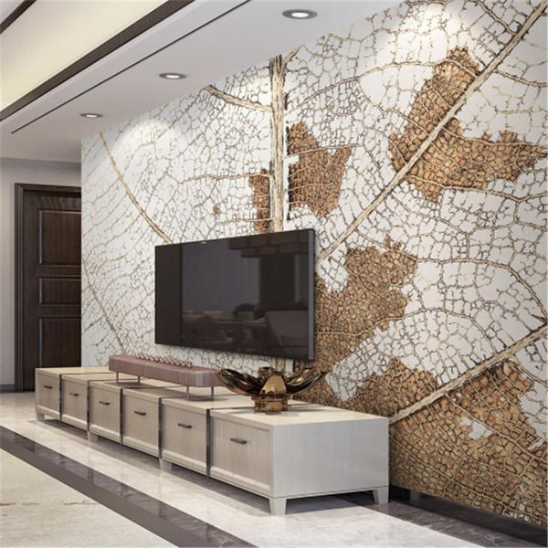 

wallpapers custom 3 d modern wallpaper desknature pos hd leaf veins vintage thicken room design kitchen wall art