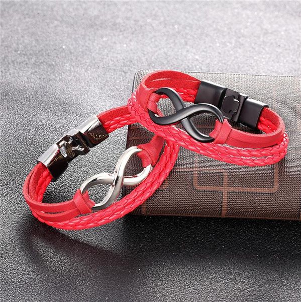 

mkendn новая пара браслет бесконечности натуральная кожа браслет мужская ручная цепь пряжка дружба женские украшения подарки sqcgid