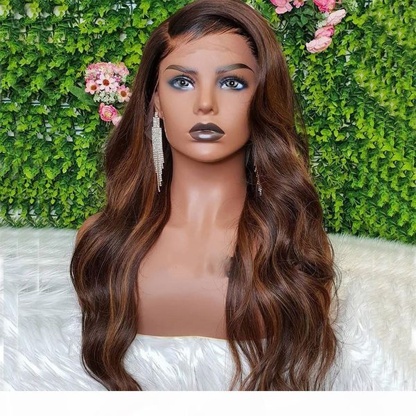 

brown blonde highlight peruvian lace front human hair 360 lace frontal wigs preplucked hariline for black women baby hair full lace wigs